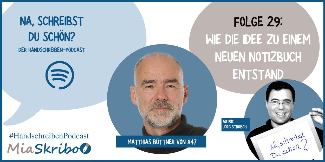 Matthias Büttner ist Gast im Podcast "Na, schreibst Du schön?" - und spricht über seine X47-Notizbücher.