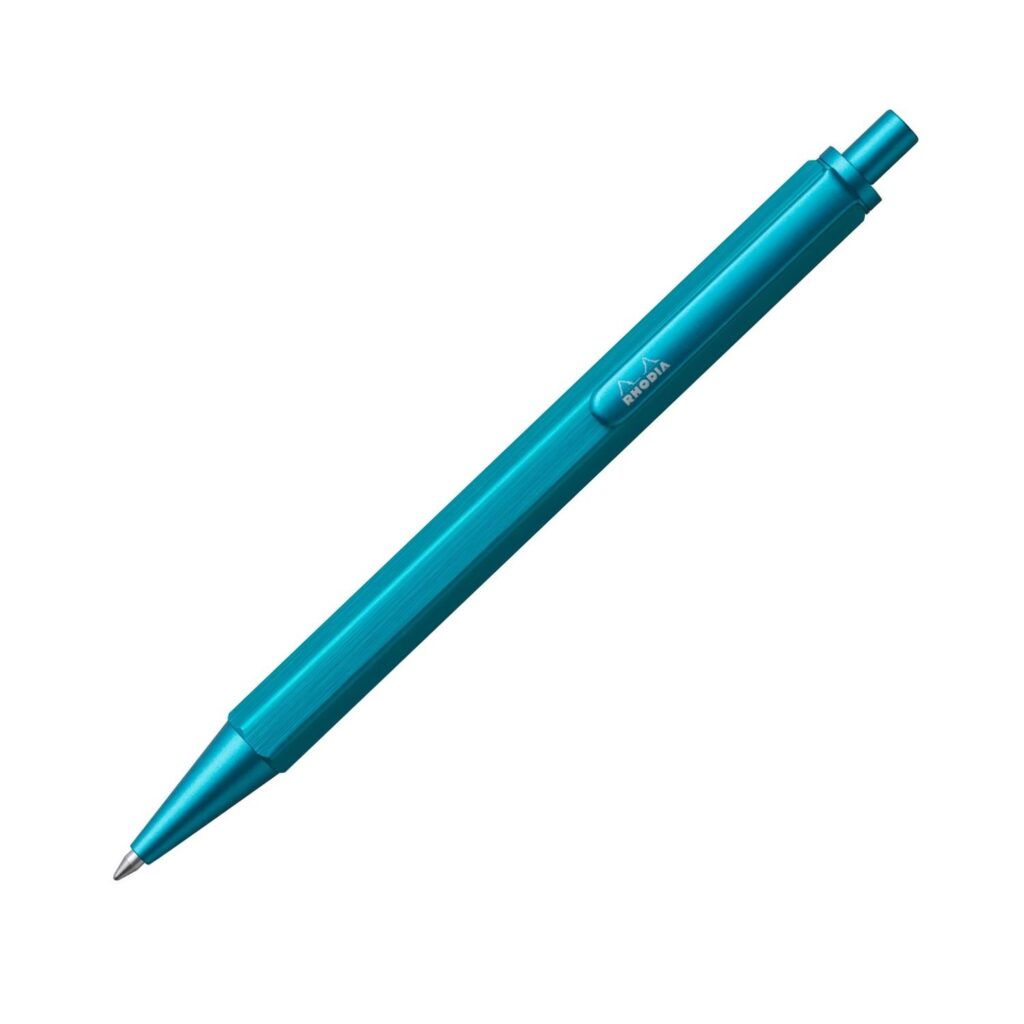 Produktfoto zum Kugelschreiber scRipt in schwarz von Rhodia / product photo of the ballpoint pen scRipt in tourquoise blue  from Rhodia (9386C).