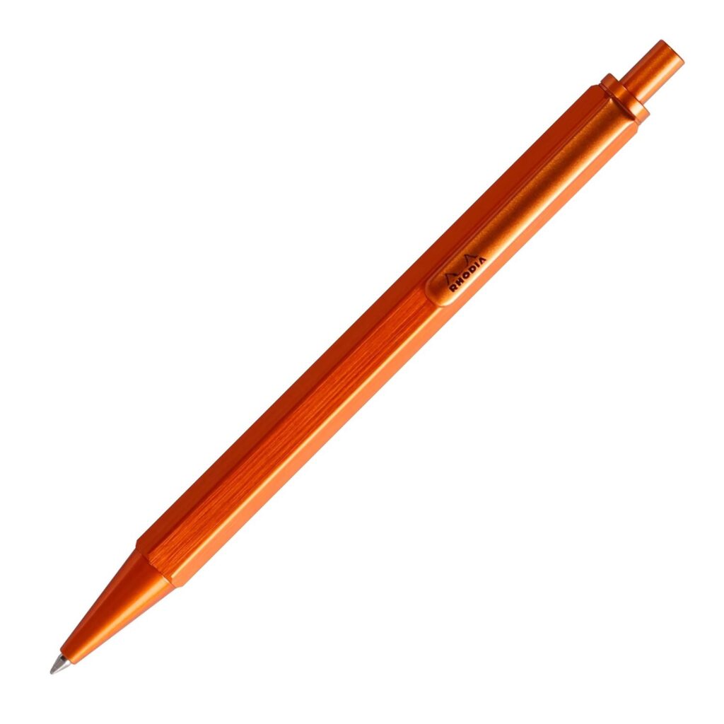 Produktfoto zum Kugelschreiber scRipt in orange von Rhodia / product photo of the ballpoint pen scRipt in orange from Rhodia (9388C).