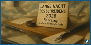Illustration für den Artikel: Lange Nacht des Schreibens 2026: Ein Barcamp für Handschrift-Liebhaber / illustration for the article: : Lange Nacht des Schreibens 2026: Ein Barcamp für Handschrift-Liebhaber
