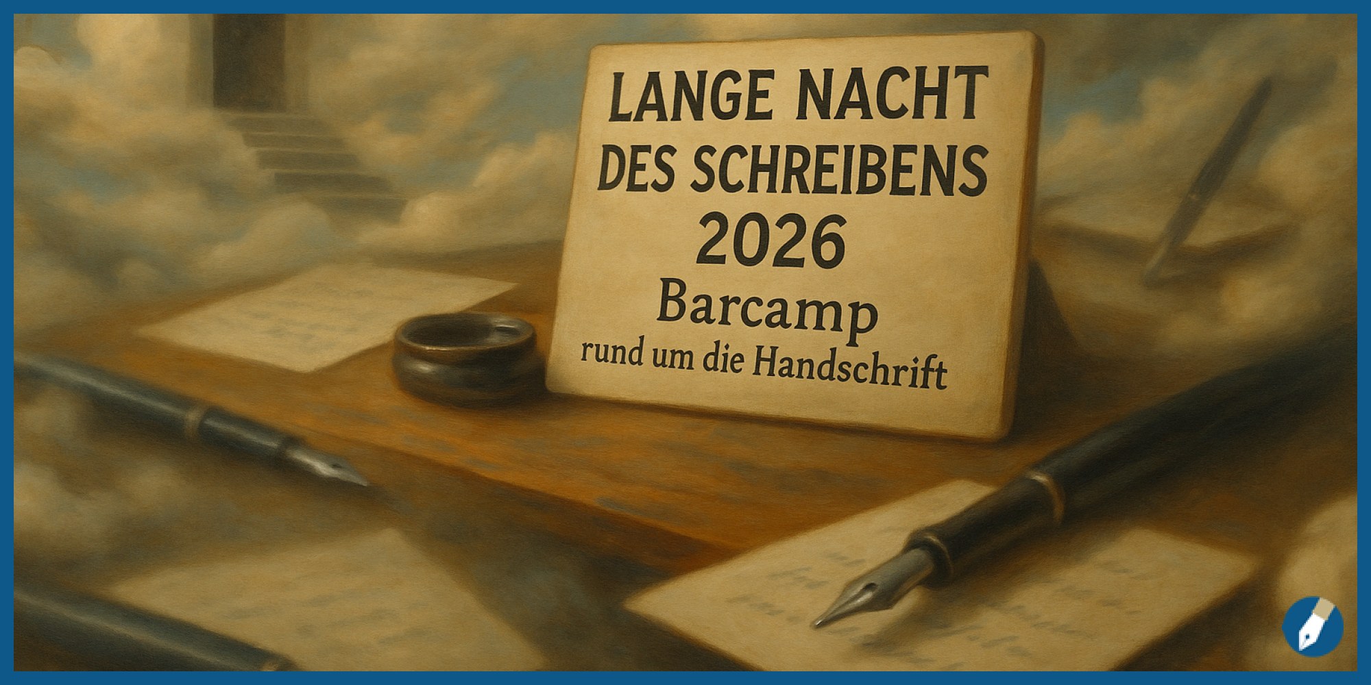 Illustration für den Artikel: Lange Nacht des Schreibens 2026: Ein Barcamp für Handschrift-Liebhaber / illustration for the article: : Lange Nacht des Schreibens 2026: Ein Barcamp für Handschrift-Liebhaber