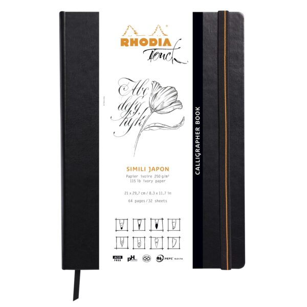 Produktfoto zum Calligrapher Notizbuch von Rhodia in dem Produkt Format DINA4 hoch / Product photo for Calligrapher notebook from rhodia in product format DINA4 hoch (RH_116125C)