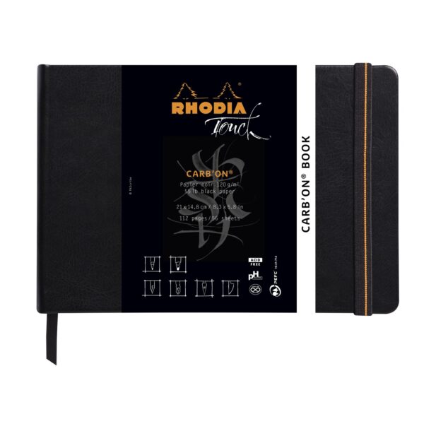 Produktfoto zum Carb'On Papierblock von Rhodia in dem Produkt Format DINA5 quer / Product photo for Carb'On paper pad from rhodia in product format DINA5 quer (RH_116116C)